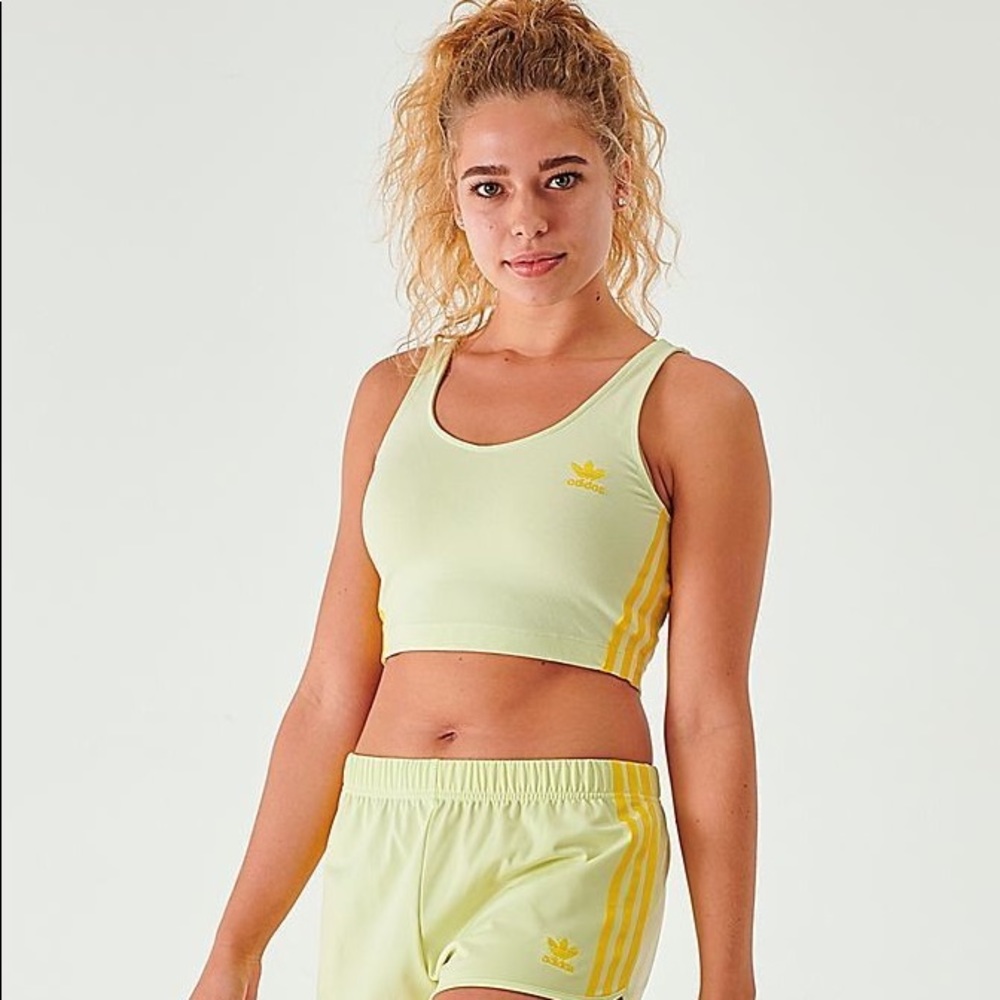 Adidas Women's Originals Crop Tank Top In Yellow
